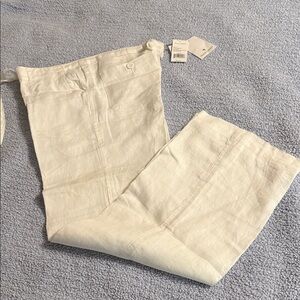 Island Company White Relaxed Linen Pants